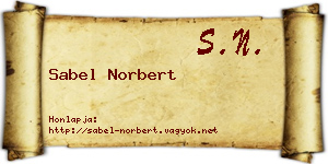 Sabel Norbert névjegykártya
